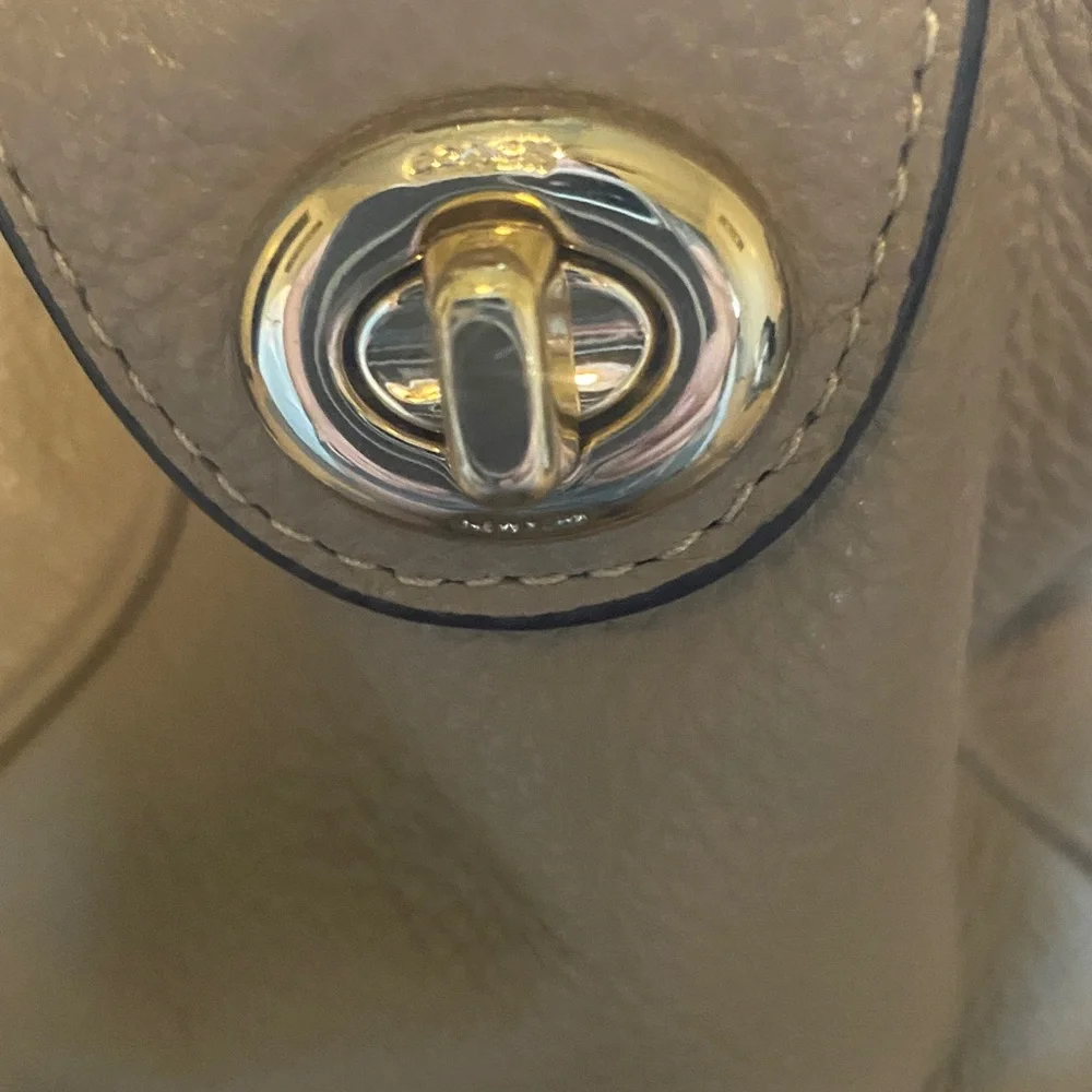 Coach Pebbled Leather Tote in Taupe - Picture 13 of 15